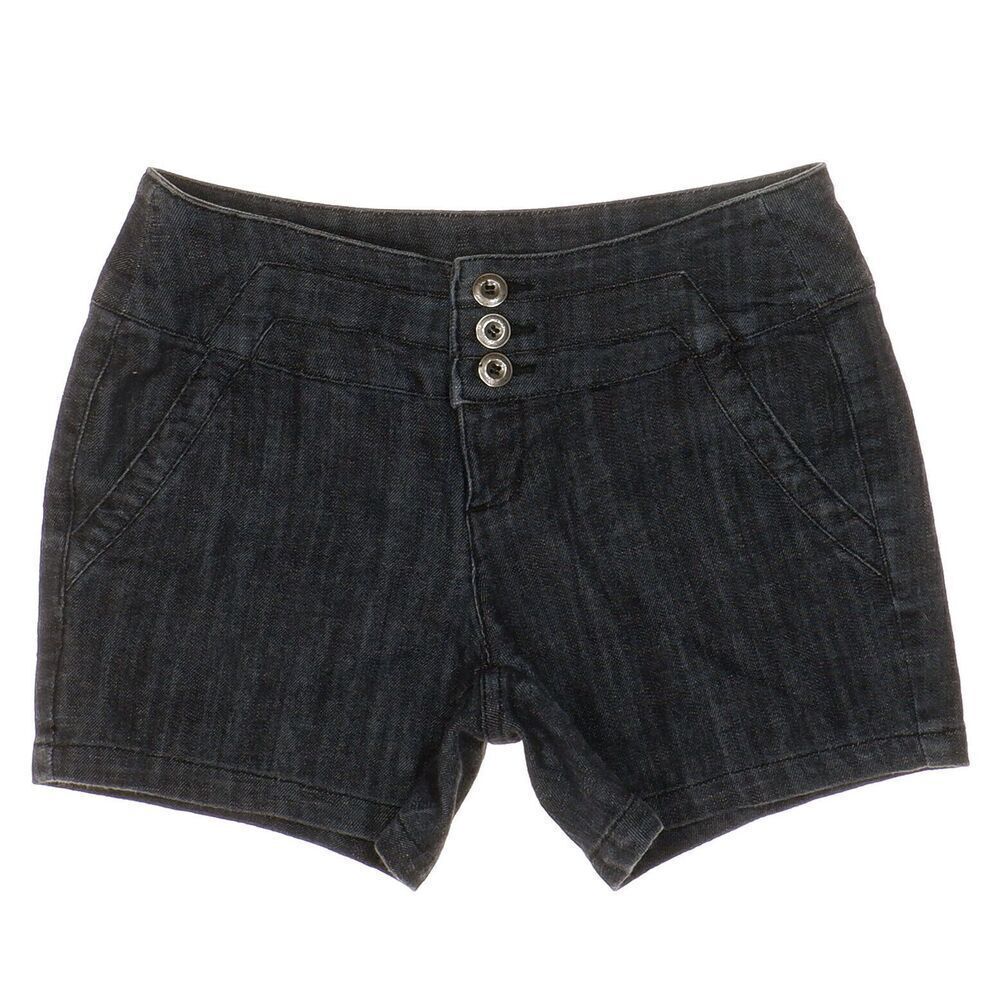 Maurices Chino Shorts Size 1/2 W27 Juniors Dark Wash Blue Denim Stretch